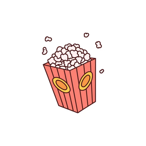 Rotes Popcorn-Box-Symbol isoliert auf weißem Hintergrund — Stockvektor