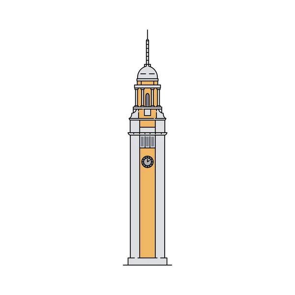 Hong Kong ρολόι πύργο εικονίδιο απομονώνονται σε λευκό φόντο — Διανυσματικό Αρχείο