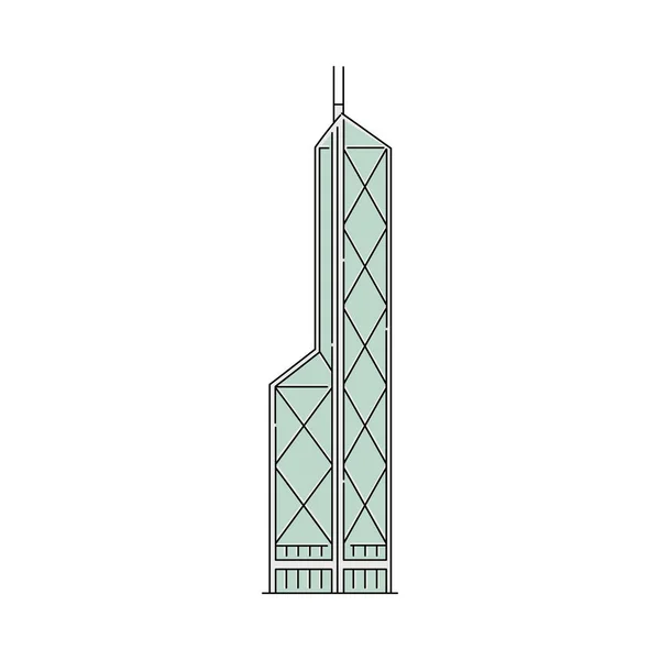 Hong Kong famoso icono de rascacielos, dibujo animado vector ilustración aislado . — Archivo Imágenes Vectoriales