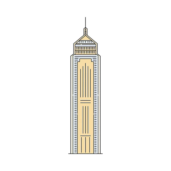 Hong Kong beroemde toeristische oriëntatiepunt teken vector illustratie in schets geïsoleerd. — Stockvector