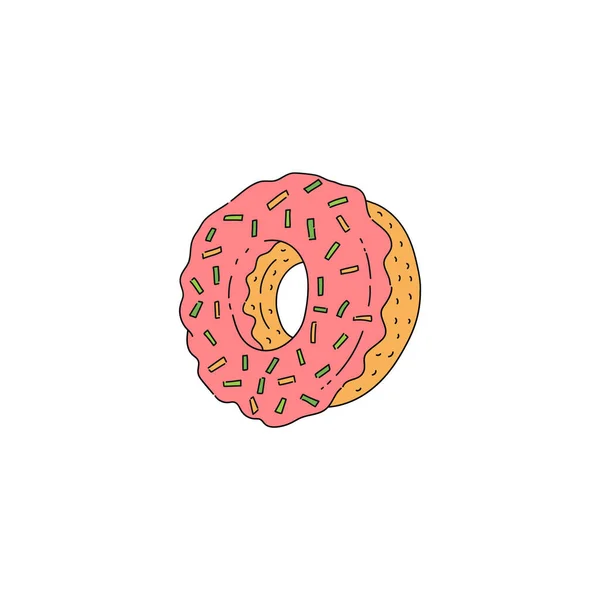 Ícone de donut saboroso desenhado à mão ou símbolo esboço ilustração vetorial isolado . —  Vetores de Stock