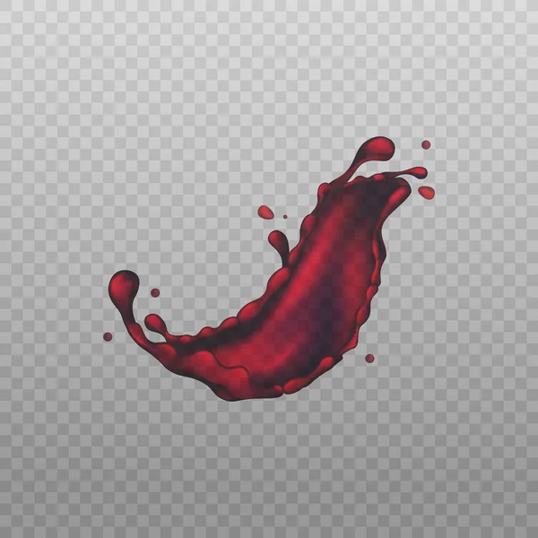 Salpicadura de vino tinto o imagen swash ilustración vectorial realista aislado . — Vector de stock