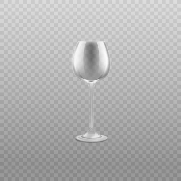 Empty glass wine glass on high leg realistic vector illustration isolated. — Stock Vector