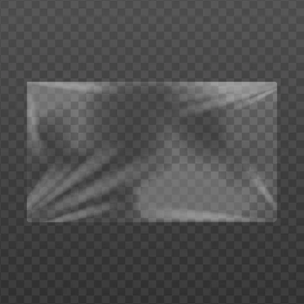 Cellophane membrane texture effect template, realistic vector illustration. — Stok Vektör