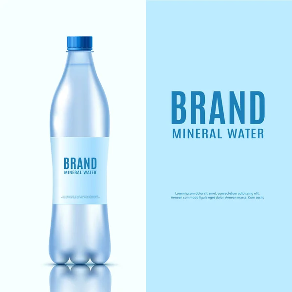 Modello banner pubblicitario per acqua minerale illustrazione vettoriale realistica isolata . — Vettoriale Stock