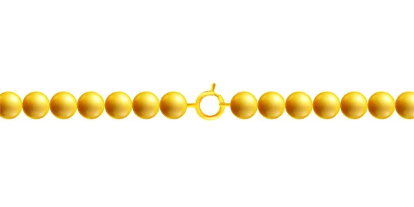 Cadeia de colar dourado com elemento de bloqueio ilustração vetorial realista isolado . —  Vetores de Stock