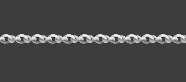 Ασημένια αλυσίδα κολιέ σε ίσια γραμμή - ρεαλιστική απεικόνιση κοσμημάτων — Διανυσματικό Αρχείο