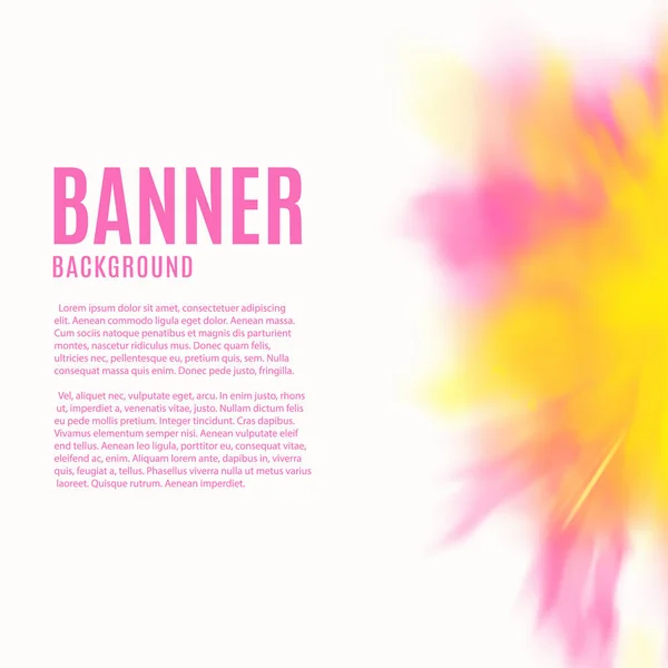 Banner con salpicadura de polvo mezcla de color ilustración vectorial realista aislado . — Archivo Imágenes Vectoriales