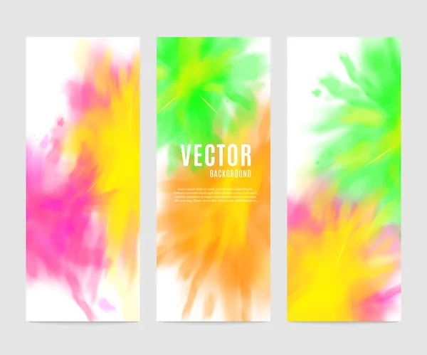 Set of abstract backgrounds with ink or paint realistic vector illustration. — Stock Vector