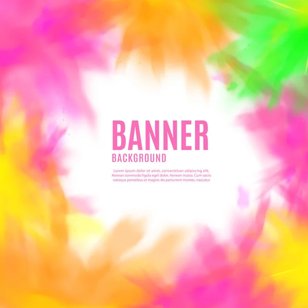 Fondo de banner cuadrado con salpicaduras de color, ilustración vectorial realista . — Vector de stock