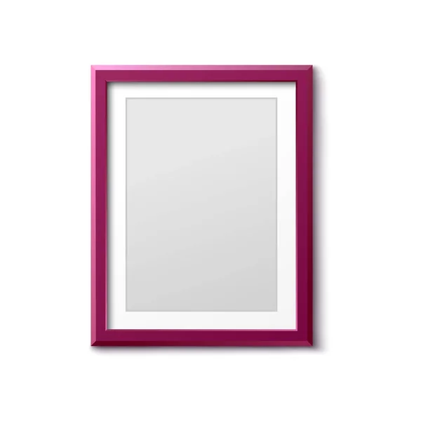 Fotografía en blanco marco púrpura maqueta ilustración vectorial realista aislado en blanco . — Vector de stock