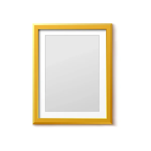Cuadro amarillo vertical marco maqueta vector realista ilustración aislado . — Vector de stock