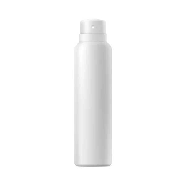 Biały pusty kosmetyczny spray pojemnik makieta izolowana na białym tle. — Wektor stockowy