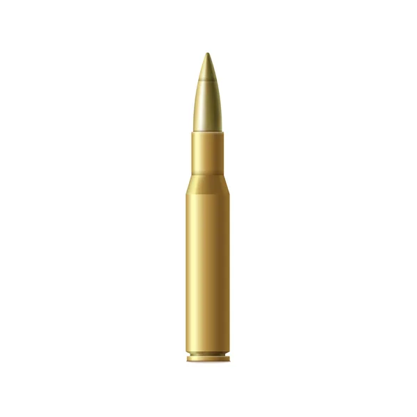 Rifle bala largo cartucho realista maqueta vector ilustración aislado . — Vector de stock