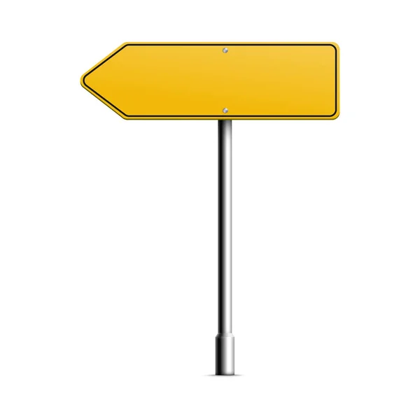 Mockup of direction arrow blank signboard realistic vector illustration isolated. — Stock Vector