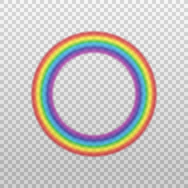 Realistic rainbow circle isolated on transparent background — Stock Vector