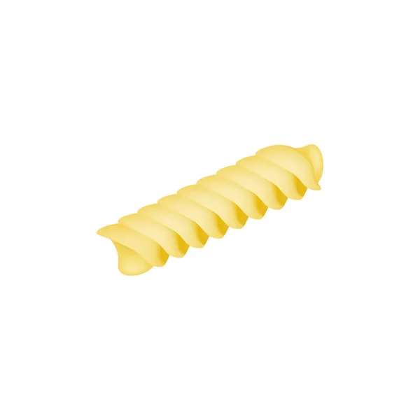 Spiraal pasta element realistische vector illustratie geïsoleerd op witte achtergrond. — Stockvector