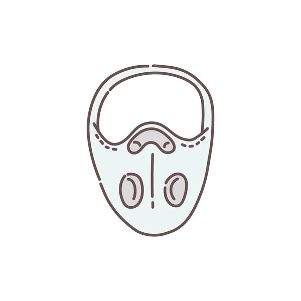 Masque respiratoire pour protection individuelle illustration vectorielle de dessin animé isolé. — Image vectorielle