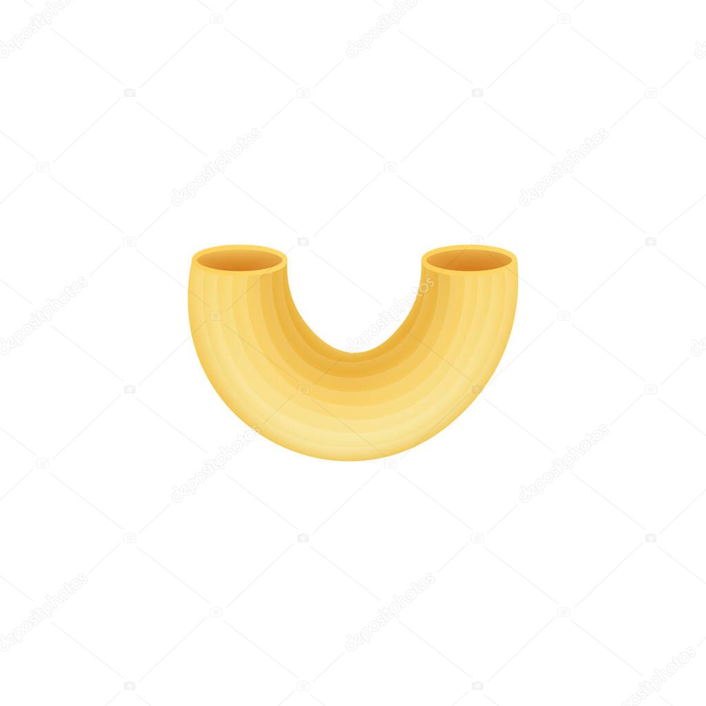 Template of pasta or macaroni element, realistic vector illustration isolated.
