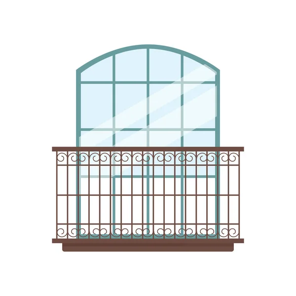 Apartment building with balcony and window, flat isolated vector illustration. — Stock Vector