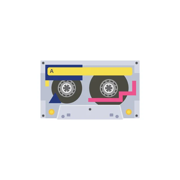 Símbolo de casete estéreo vintage de audio o icono ilustración vectorial plana aislada . — Vector de stock