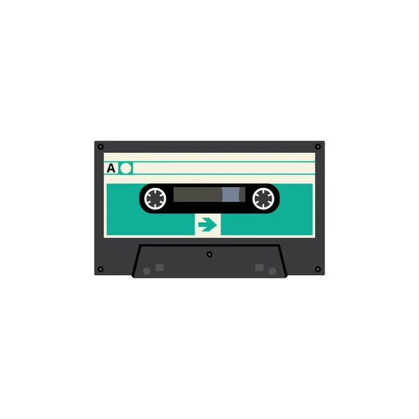 VIntage cinta de vídeo o icono de casete de música ilustración vectorial plana aislado . — Vector de stock