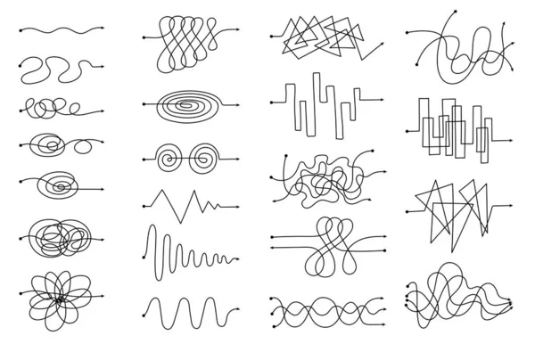 Doodle skiss trasslig pil som i frihand svart penna stil. — Stock vektor