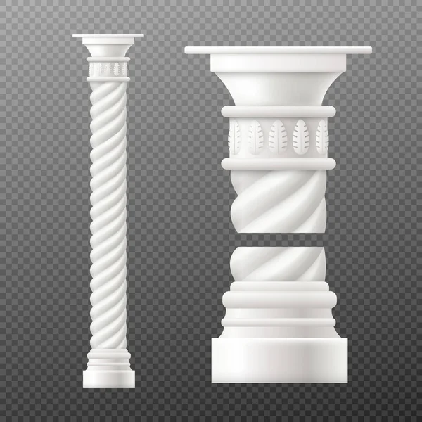 Conjunto de coluna antiga e pilar, ilustração mockup vetor realista isolado . —  Vetores de Stock