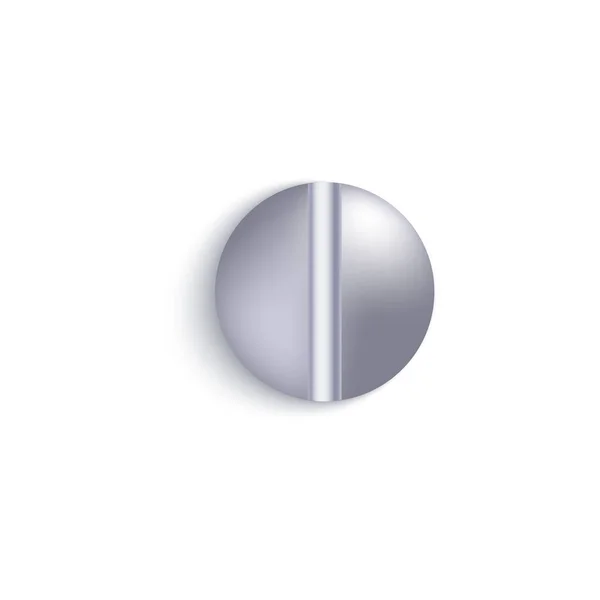 Tête de vissage ou boulon métal 3d illustration vectorielle réaliste isolé . — Image vectorielle