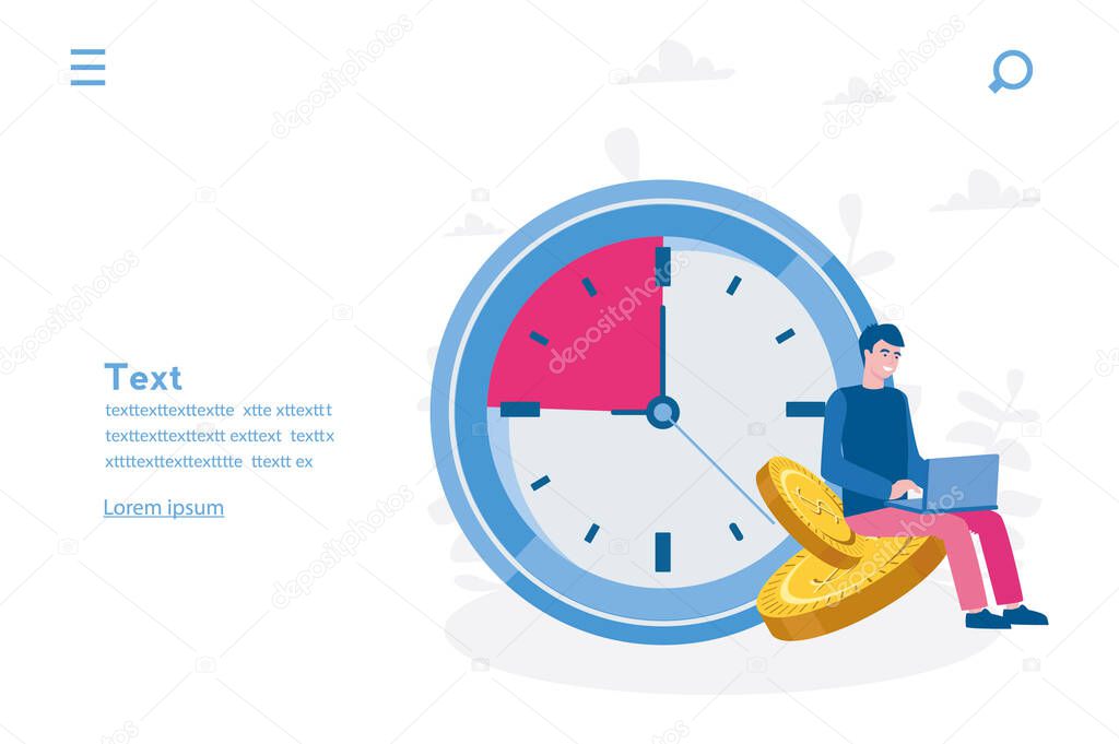 Concept save time, Money saving. Times is money. Business and management, time is money, financial investments  Time management planning, Deadline. 