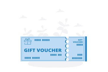 Hediye çeki, çizgi film vektör illüstrasyonu