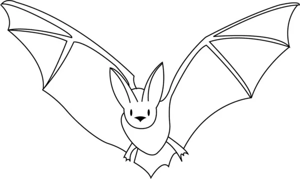 Bat Vector Outline Isolated Sketch Stress Coloring Page Tattoo Poster — Stock Vector