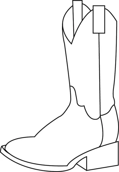 Boot Vector Outline Isolated Sketch Stress Coloring Page Tattoo Poster — ストックベクタ