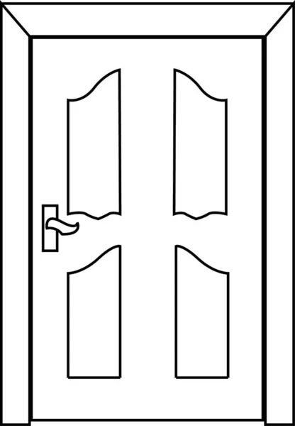 Kapı vektör çizgisi. İzole edilmiş. Stres karşıtı renklendirme sayfası, dövme, poster, baskı, tişört, davetiye, kartlar, afişler, el ilanları, takvimler, vb - çizimler: