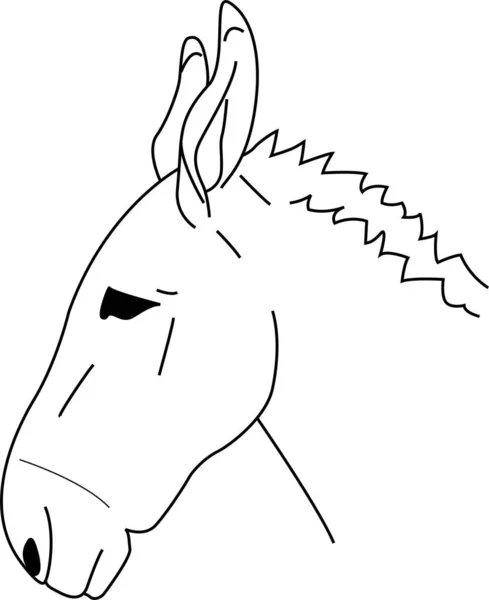 Donkey Vector Outline Isolated Sketch Stress Coloring Page Tattoo Poster — ストックベクタ