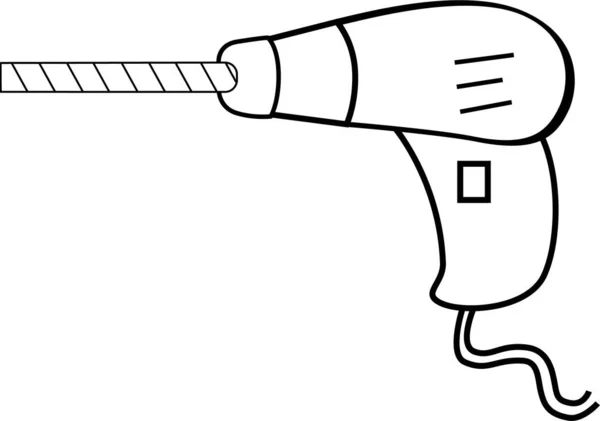 Esquema Del Vector Perforación Aislado Bosquejo Para Colorear Página Estrés — Vector de stock