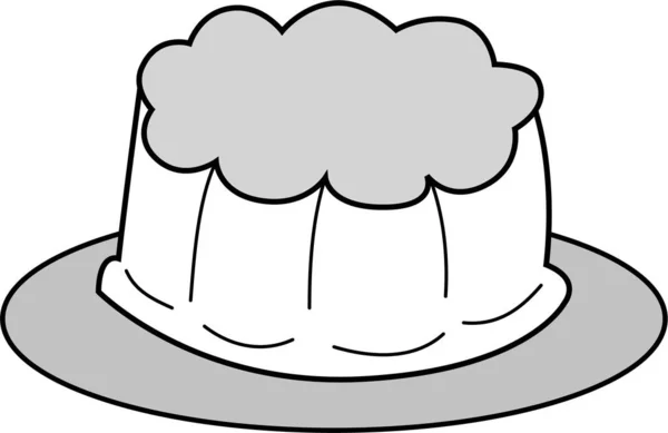 Flan / Jello vektör hatları. İzole edilmiş. Stres karşıtı renklendirme sayfası, dövme, poster, baskı, tişört, davetiye, kartlar, afişler, el ilanları, takvimler, vb - çizimler: