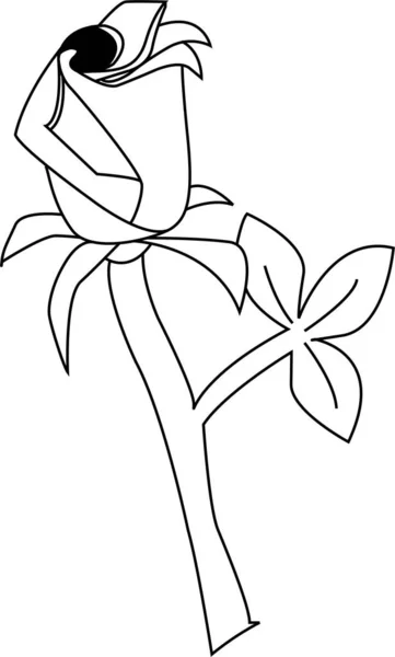 Esquema Del Vector Flores Aislado Bosquejo Para Colorear Página Estrés — Vector de stock