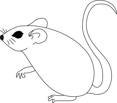 Fare vektör çizgisi. İzole edilmiş. Stres karşıtı renklendirme sayfası, dövme, poster, baskı, tişört, davetiye, kartlar, afişler, el ilanları, takvimler, vb - çizimler: