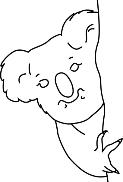 Koala vektör çizgisi. İzole edilmiş. Stres karşıtı renklendirme sayfası, dövme, poster, baskı, tişört, davetiye, kartlar, afişler, el ilanları, takvimler, vb - çizimler: