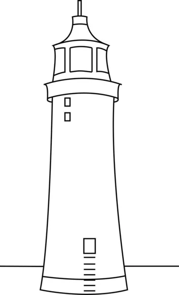 Deniz feneri vektör çizgisi. İzole edilmiş. Stres karşıtı renklendirme sayfası, dövme, poster, baskı, tişört, davetiye, kartlar, afişler, el ilanları, takvimler, vb - çizimler: