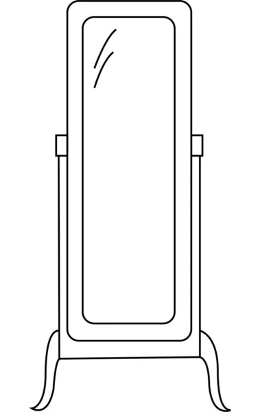 Zarys Wektora Lustra Odizolowany Szkic Anty Stres Kolorowanki Tatuaż Plakat — Wektor stockowy