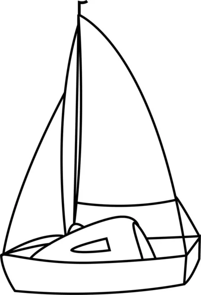 Sailboat Vector Outline Isolado Desenho Para Colorir Stress Página Tatuagem —  Vetores de Stock