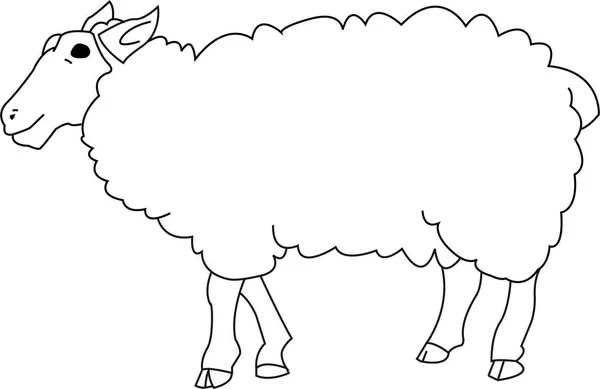 Περίγραμμα Φορέα Πρόβατα Απομονωμένοι Σχέδιο Για Χρωματισμό Αντι Άγχος Σελίδα — Διανυσματικό Αρχείο