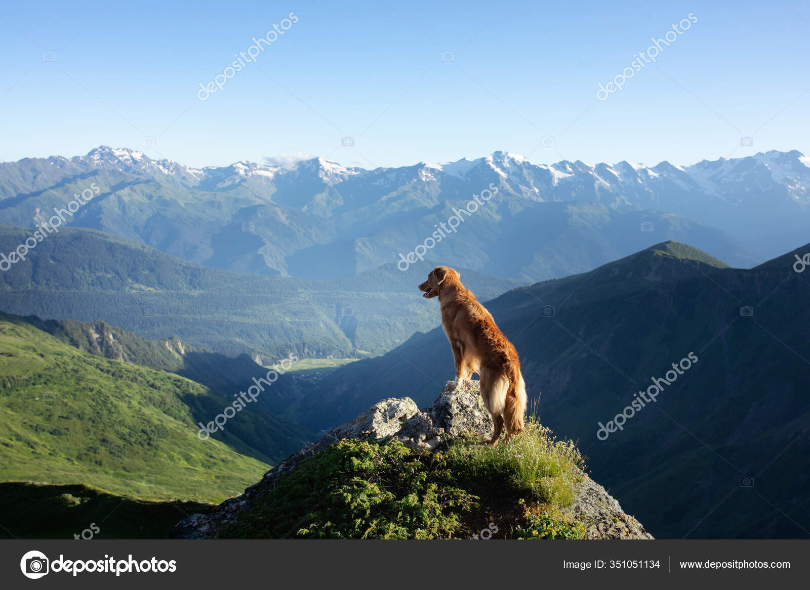 Mountain landscape with a A trip to Pet on a
