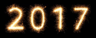 2017 havai fişek maytap parlak parlayan yeni yıl