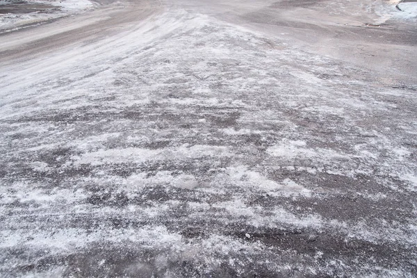 Icy road in a winter\'s day