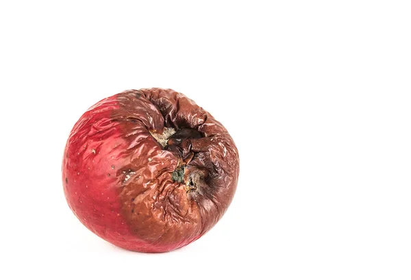 Rutten äpple isolerad på vit bakgrund — Stockfoto