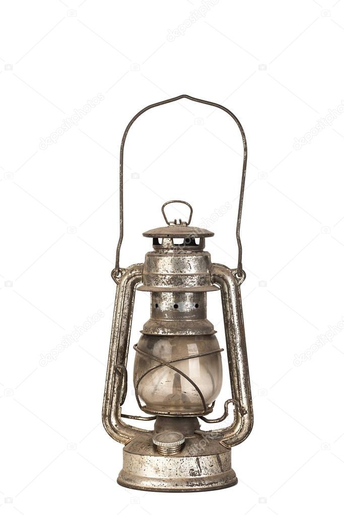 Old kerosene lantern isolated
