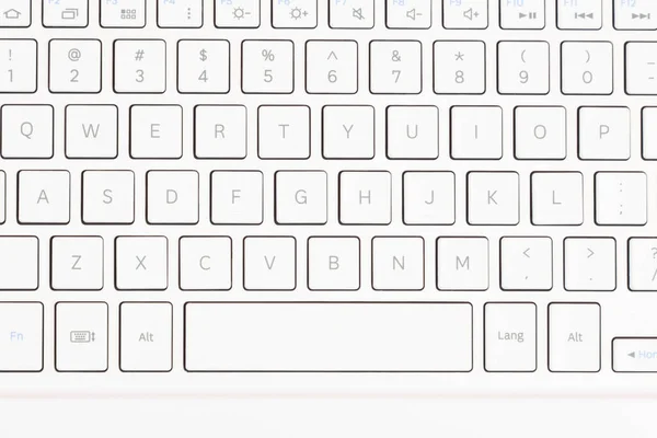 White Keyboard Isolated Red Background — Stock Photo, Image